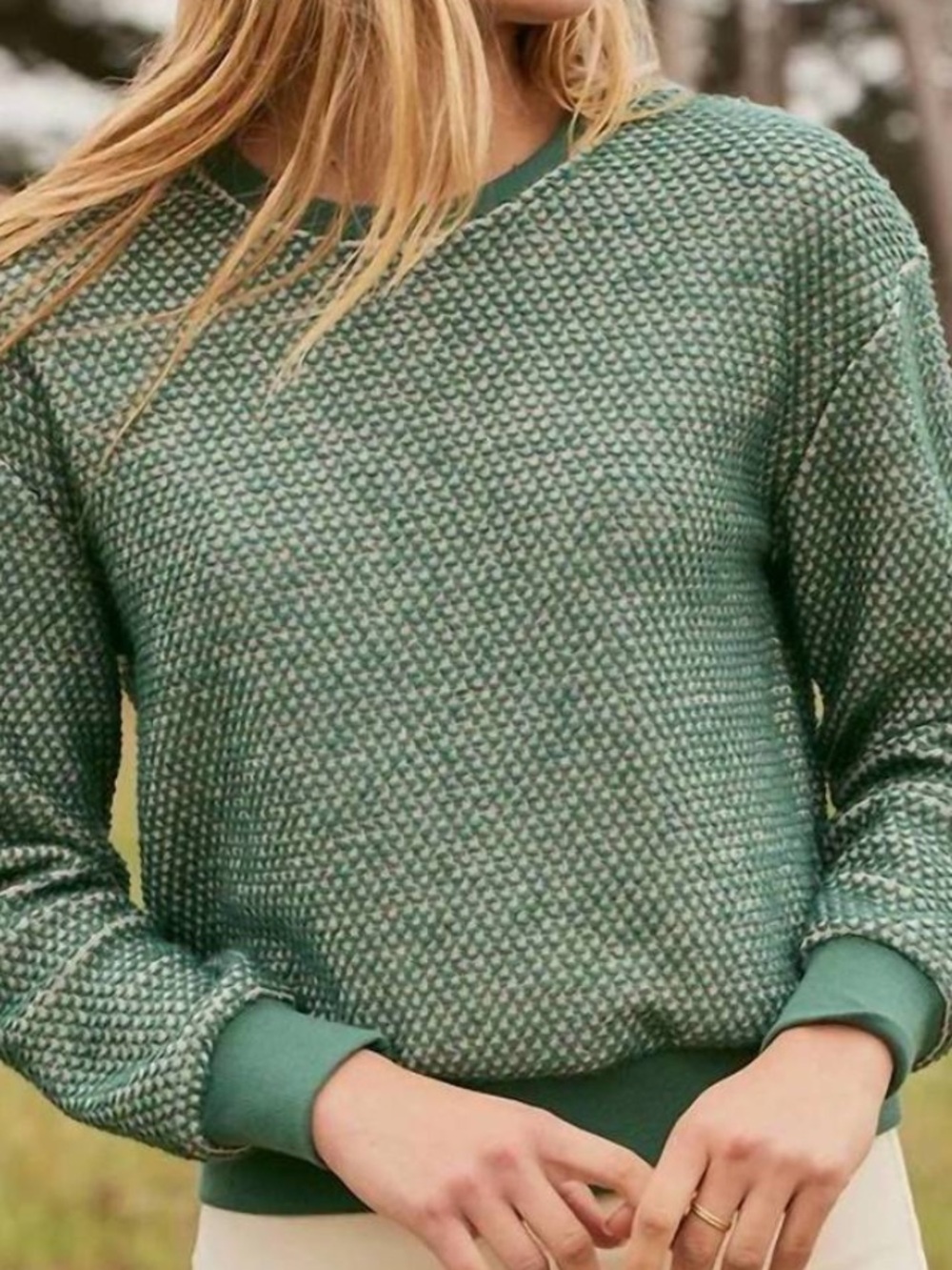 Marine Layer Green Birdseye Sweatshirt